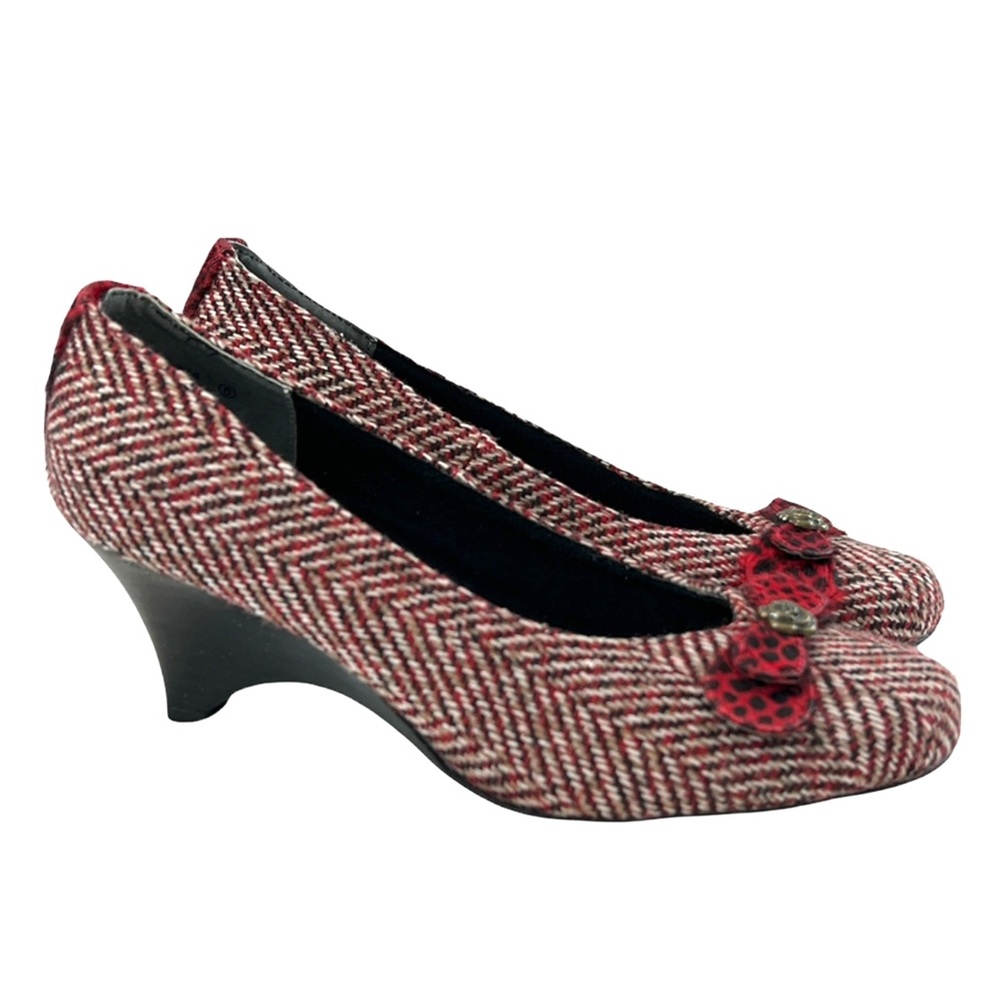 Naughty Monkey Red Nip Tuck Wedge Pump Size 6 - image 2